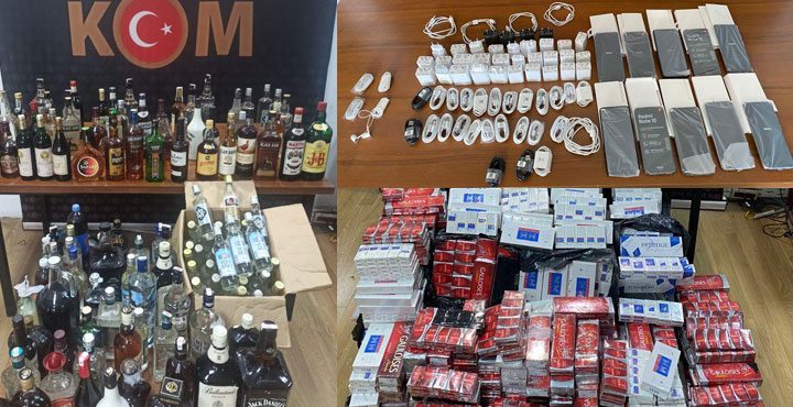HATAY?DA KAÇAK ALKOL, SİGARA VE CEP TELEFONU OPERASYONU
