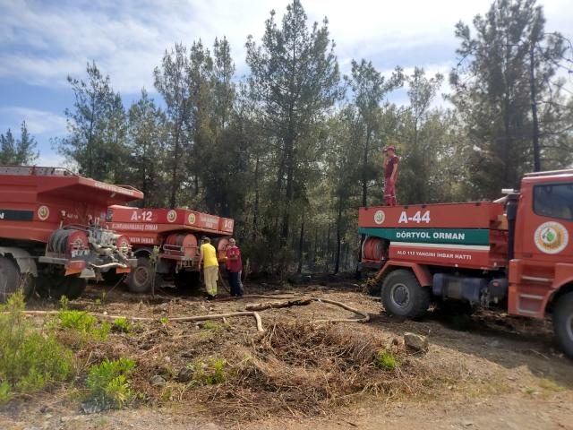 Hatay`daki orman yangınında 1 hektarlık alan zarar gördü
